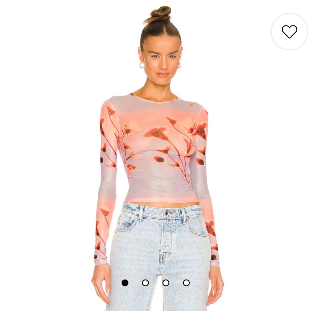 NWT Miaou Power Mesh Long Sleeve Tee Sunrise S M
